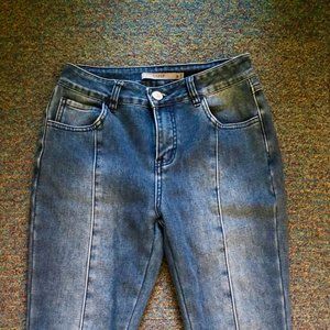 Dark blue winter jeans - cozy inner lining